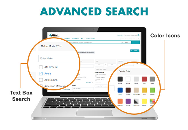 ADESA advanced search