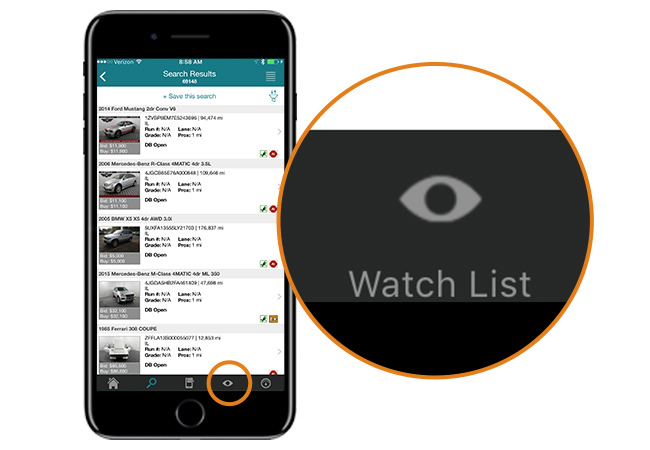 ADESA Marketplace App Watch List icon